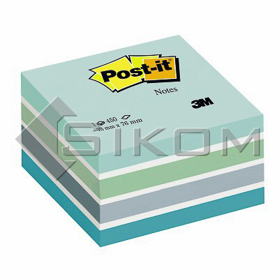 Samolepicí bločky Post-it kostky - modré odstíny / 450 lístků